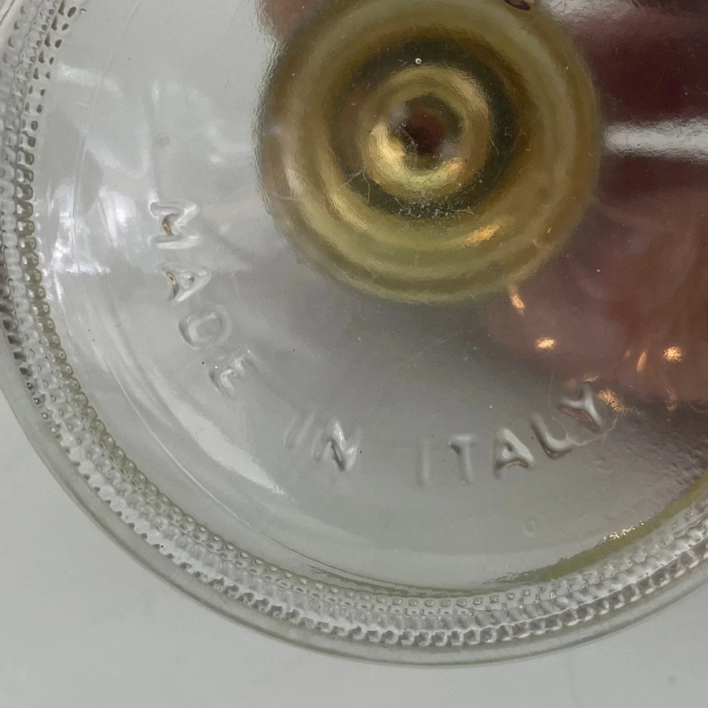 Vintage Lamplight Farms Miniature Oil Lamps Clear Glass Made in Italy Set of 2